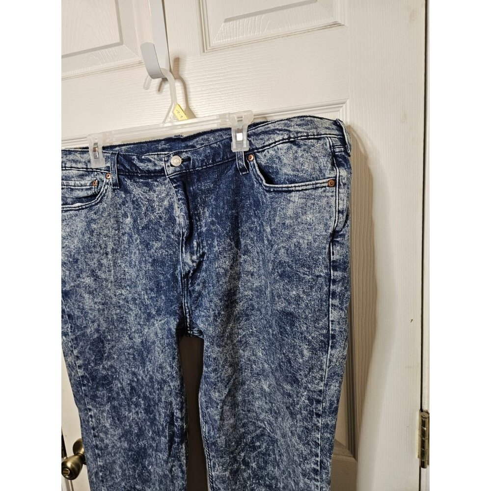 Levis 541 Jeans Mens 42x32 Blue Acid Wash Athletic Fit Taper Stretch Denim - Picture 4 of 13